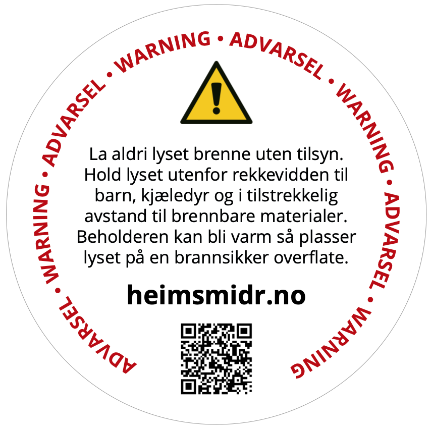 Sikkerhetsetikett for vokslysbeholder