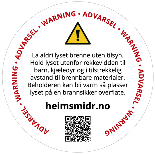Sikkerhetsetikett for vokslysbeholder